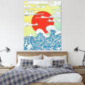 Japanische Waves Leinwanddruck (Insitu (Schlafzimmer))