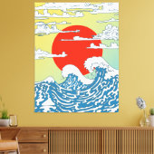 Japanische Waves Leinwanddruck (Insitu (Wohnzimmer))