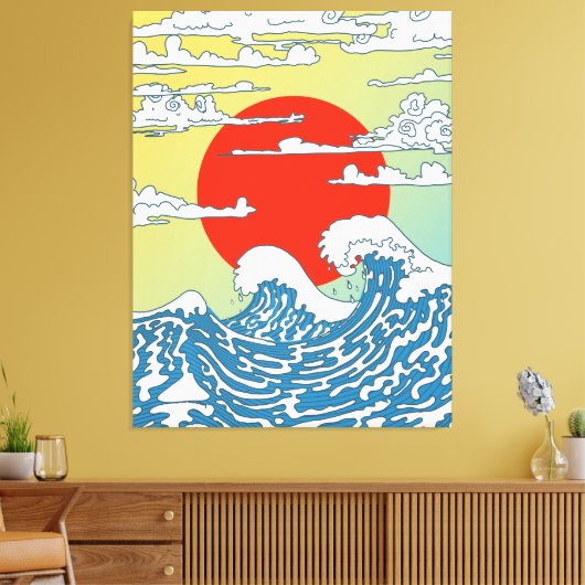 Japanische Waves Leinwanddruck (Insitu (Wohnzimmer))