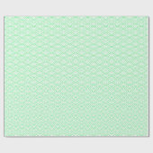 Japanische Waves, Light Green auf Weiß Geschenkpapier (Flach)