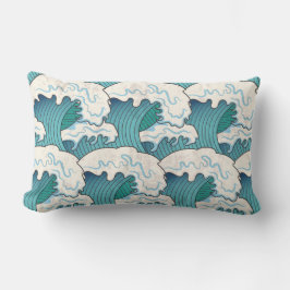 Japanische Waves Lumbar Throw Kissen