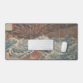 Japanische Waves mit Piratenschiffen Schreibtischunterlage (Tastatur & Maus)