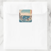 Japanische Waves Naruto Whirlpool Artwork Quadratischer Aufkleber (Tasche)
