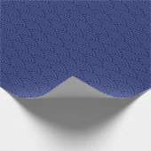 Japanische Waves, Navy Blue auf Indigo Blue Geschenkpapier (Ecke)