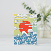 Japanische Waves Postkarte (Stehend Vorderseite)