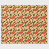 Japanische Waves: Rotes Gold. Geschenkpapier (Flach)