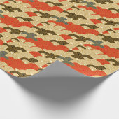 Japanische Waves: Rotes Gold. Geschenkpapier (Ecke)