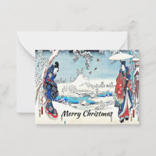 Japanische Weihnachtskarte im Winter Mitteilungskarte