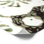 Japanische Weiße Blume Antiquitätendesign Poster (Ecke)