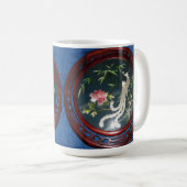 JAPANISCHE WEISSE PEACOCK FLORAL KAFFEE TASSE (VorderseiteRechts)