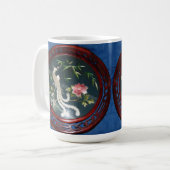 JAPANISCHE WEISSE PEACOCK FLORAL KAFFEE TASSE (Vorderseite Links)