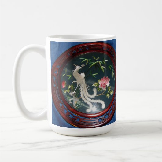 JAPANISCHE WEISSE PEACOCK FLORAL KAFFEE TASSE (Links)