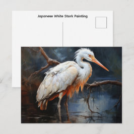 Japanische Weißstorch-Malerei Postkarte