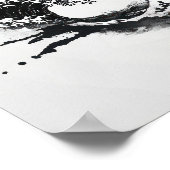 Japanische Welle, Reiher, minimalistische Malerei Poster (Ecke)
