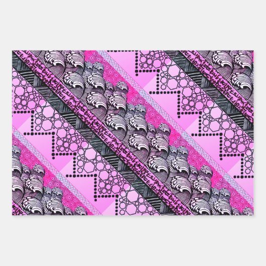 Japanische Wellen, Lapis & Gold Verlass & Spotligh Geschenkpapier Set (Vorderseite)