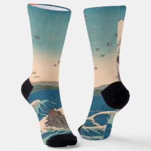 Japanische Wellen Naruto-Strudel Ozean Kunstwerk Socken