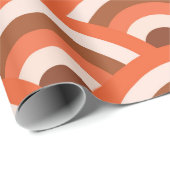 Japanische Wellen Seigaiha Muster in orange braun Geschenkpapier (Rolleneckpunkt)