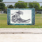 JAPANISCHE WELLEN-WOLKEN Fahne Banner (Insitu)