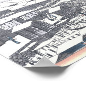 Japanische Winter-Malerei von Nihon Brücke, Tokyo Poster (Ecke)