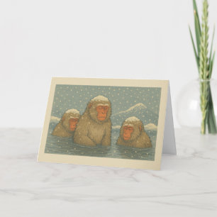 Japanische Winteraffen - Weihnachtskarte Feiertagskarte