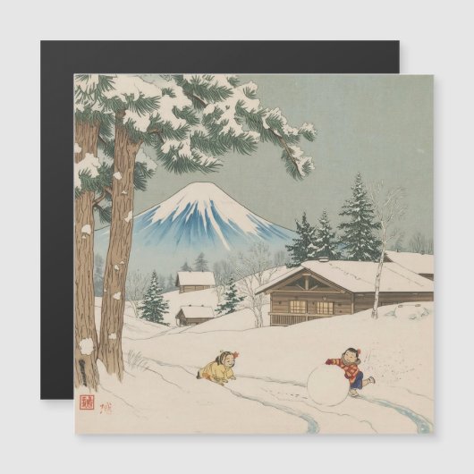 Japanische Winterlandschaft - Magnetkarte (Vorne/Hinten)
