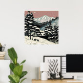 japanische Winterlandschaft Poster (Heimbüro)