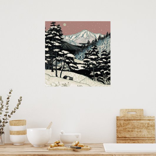 japanische Winterlandschaft Poster (Küche)