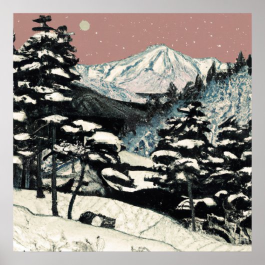 japanische Winterlandschaft Poster (Vorne)