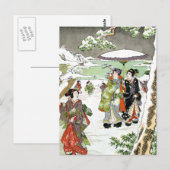 Japanische Winterlandschaft Postkarte (Vorne/Hinten)