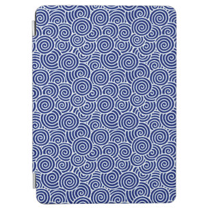 Japanische wirbellose Muster - marineblau und weiß iPad Air Hülle