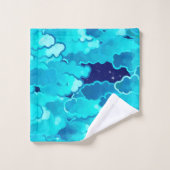 Japanische Wolken, Abend Sky, Türkis und Indio Badhandtuch Set (Waschlappen)