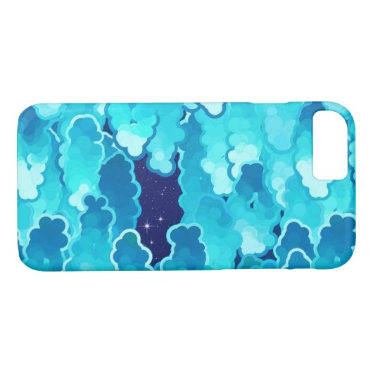 Japanische Wolken, Abend Sky, Türkis und Indio Case-Mate iPhone Hülle (Rückseite (Horizontal))