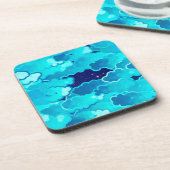 Japanische Wolken, Abend Sky, Türkis und Indio Getränkeuntersetzer (Linke Seite)