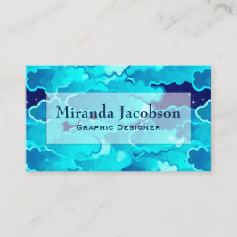Japanische Wolken, Abends-Himmel, Türkis und Visitenkarte