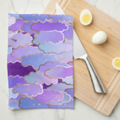 Japanische Wolken, Dämmerung, Veilchen und Deep Handtuch (Viertel Falte)