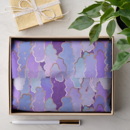 Japanische Wolken, Dämmerung, Veilchen und Deep Seidenpapier (Geschenk)