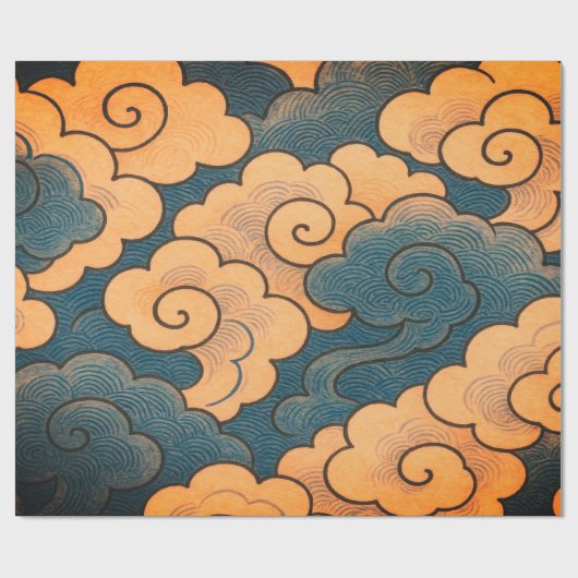 JAPANISCHE WOLKEN GESCHENKVERPACKUNG  GESCHENKPAPIER (Flach)