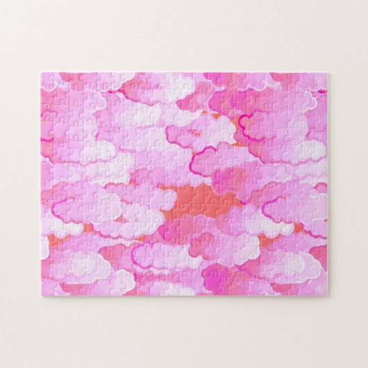 Japanische Wolken, Morgenröte, Orchid Pink und Cor Puzzle (Horizontal)