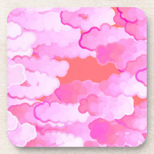 Japanische Wolken, Morgenröte, Orchideenrosa und K Getränkeuntersetzer