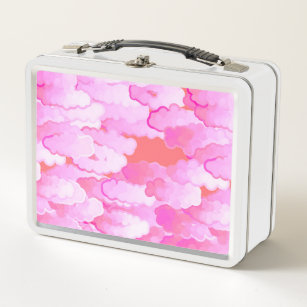 Japanische Wolken, Morgenröte, Orchideenrosa und K Metall Lunch Box