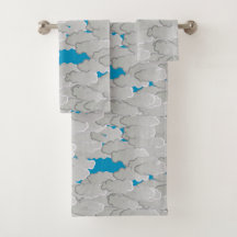 Japanische Wolken, Sommertag, Weißer und Himmelbla