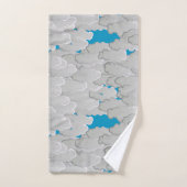 Japanische Wolken, Sommertag, Weißer und Himmelbla Badhandtuch Set (Handtuch)