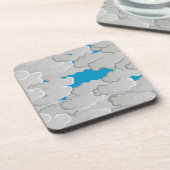 Japanische Wolken, Sommertag, Weißer und Himmelbla Getränkeuntersetzer (Linke Seite)