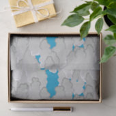 Japanische Wolken, Sommertag, Weißer und Himmelbla Seidenpapier (Geschenk)