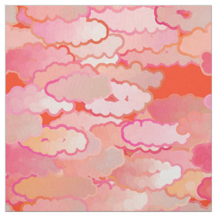 Japanische Wolken, Sonnenuntergang, Koralle, Stoff