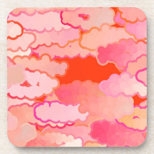 Japanische Wolken, Sonnenuntergang, Korallen, Fuch Getränkeuntersetzer