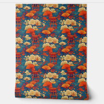 Japanische Wolken und Blume