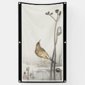 JAPANISCHE WOODBLOCK DRUCK-VOGEL Fahne Banner (Vertikal)