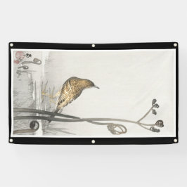 JAPANISCHE WOODBLOCK DRUCK-VOGEL Fahne Banner
