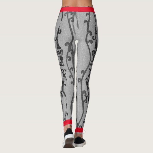 JAPANISCHE WOODBLOCK PATTERN DRUCKTE LEGGINGS (Rückseite)